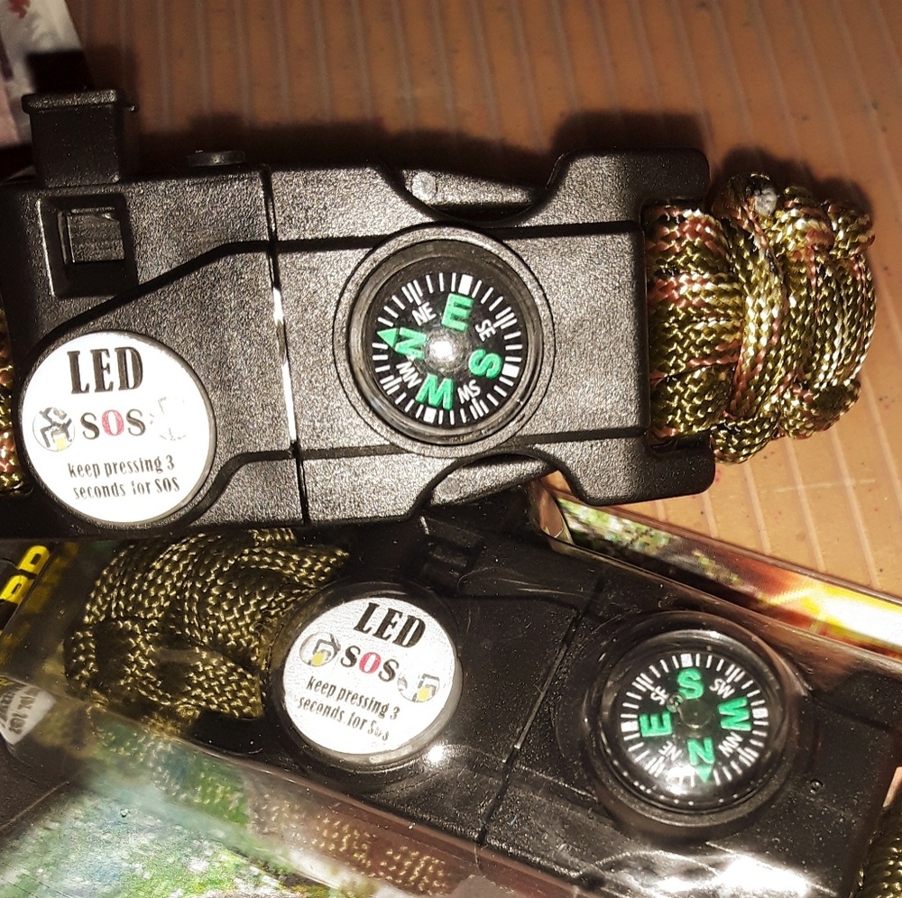 Survival Bracelets w/LED light SOS Compass Tools - Picture 5 of 5
